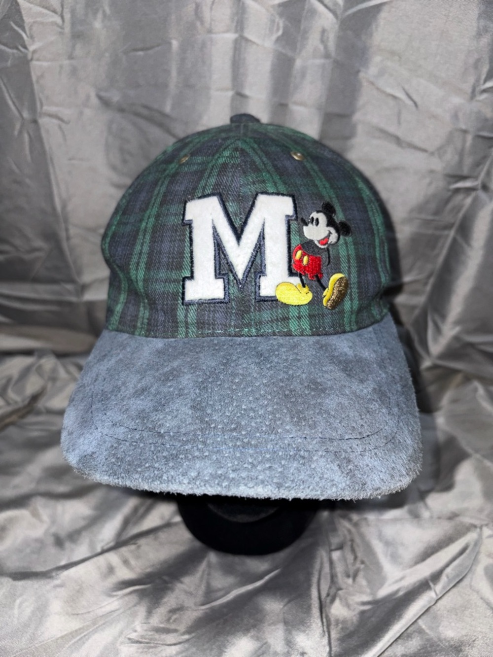 Disney Navy Blue and Green Plaid Mickey Mouse Jacket